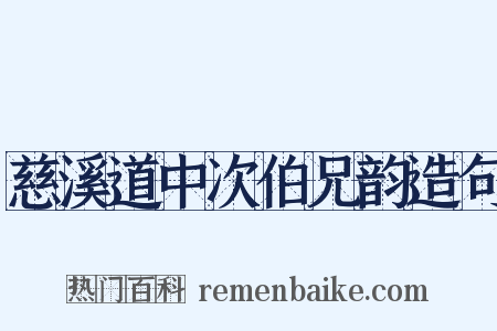慈溪道中次伯兄韵造句是什么意思的图片